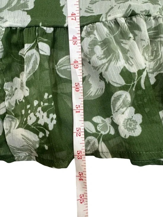 Patrons of Peace Floral Midi Dress Size S Green Smocked Waist Boho - Picture 5 of 8